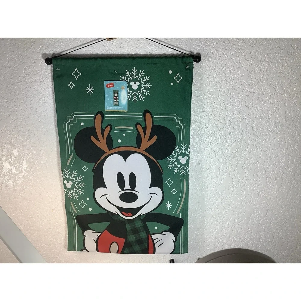 Disney Mickey Mouse Happy Holidays 🎄 46 x 14.75 Hanging Banner‎ NEW 🎄